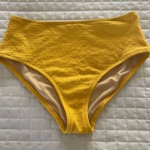 Yellow high waist swim bottoms